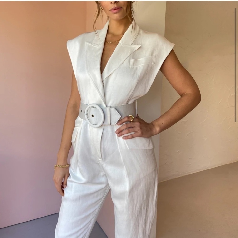 Shona Joy Bonita Fitted Jumpsuit In Ivory New with Tags!